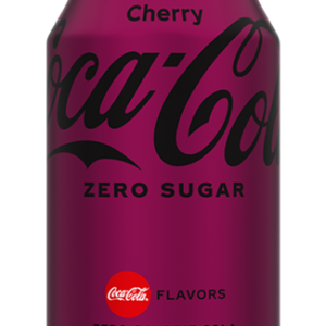 coke cherry zero sugar in a purple can