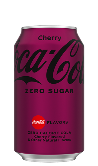 coke cherry zero sugar in a purple can