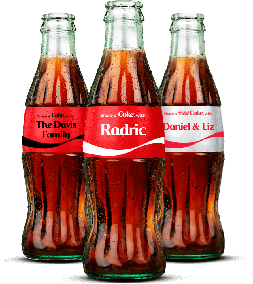 coca cola bottles with custom logos